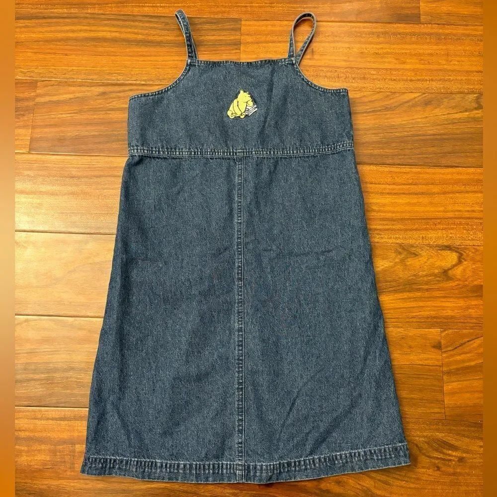 Disney Store vintage Winnie the Pooh embroidered denim sleeveless dress